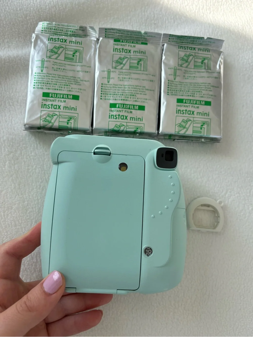 Fujifilm Ice Blue Instamax Mini 9 with 3 Film Packs Bundle, 40 Sheets Total